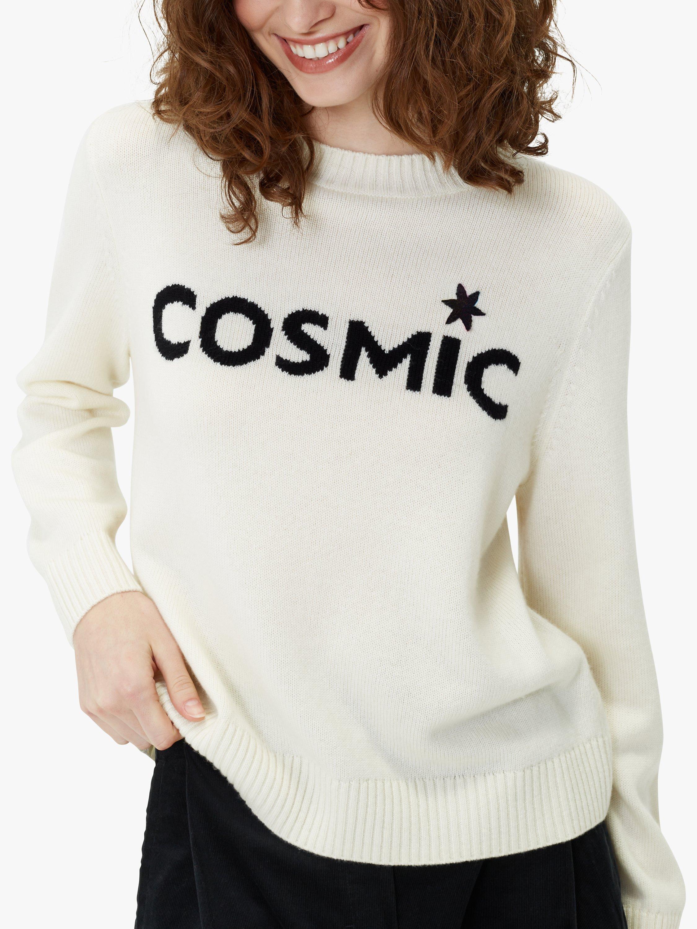 Product image 1 of 2, which shows Chinti & Parker Cosmic Wool Cashmere Jumper, Cream/Black, XS