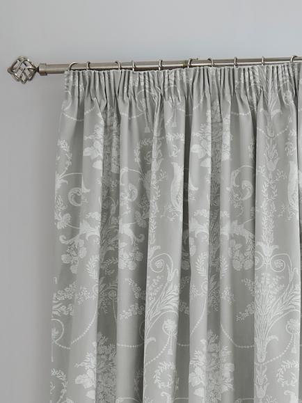 Laura Ashley Josette Pair Lined Tape Top Curtains, Dove Grey - view 2, Dove Grey