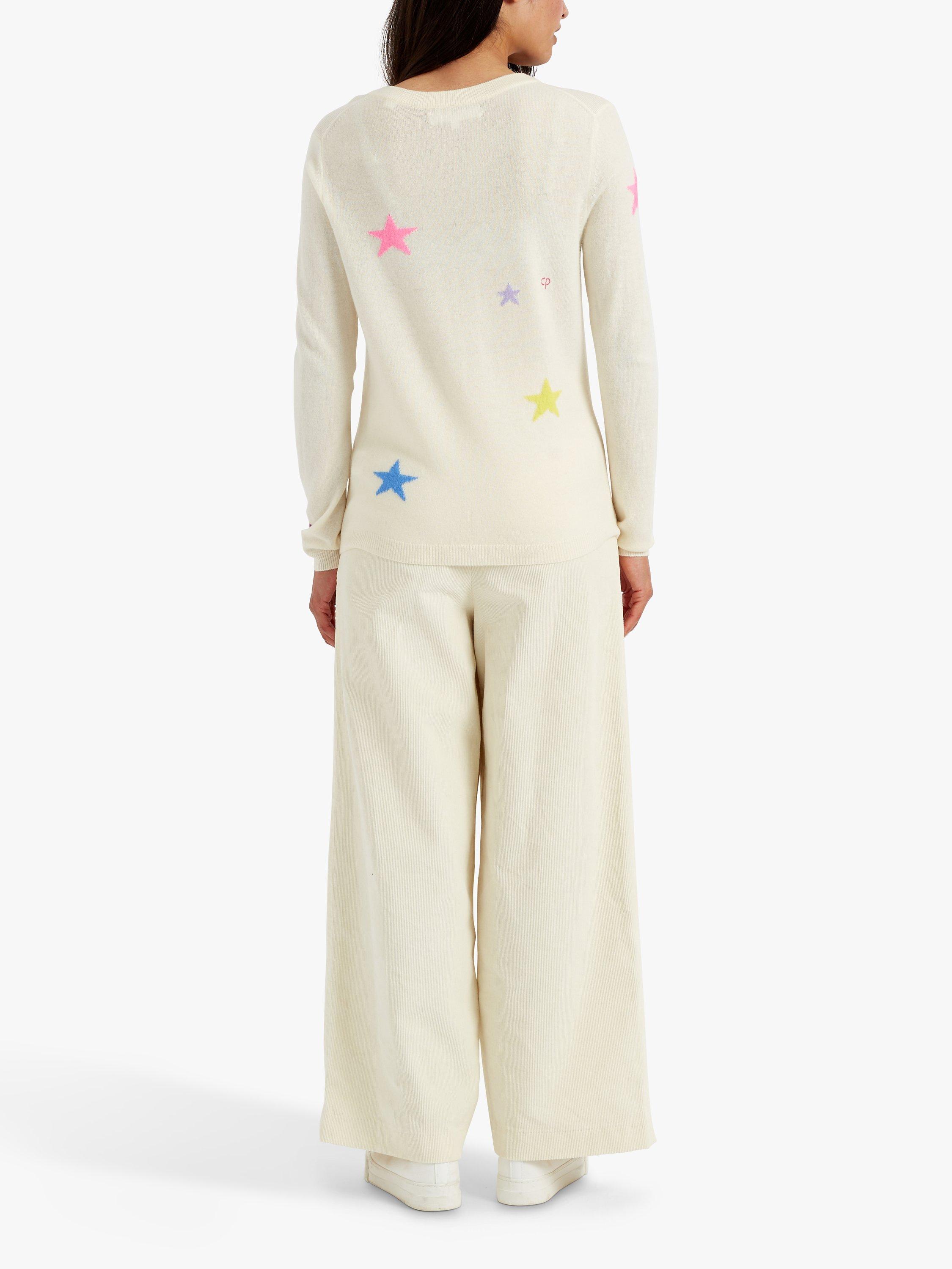 Product image 2 of 3, which shows Chinti & Parker Stars Wool Cashmere Blend Jumper, Cream/Multi, XS