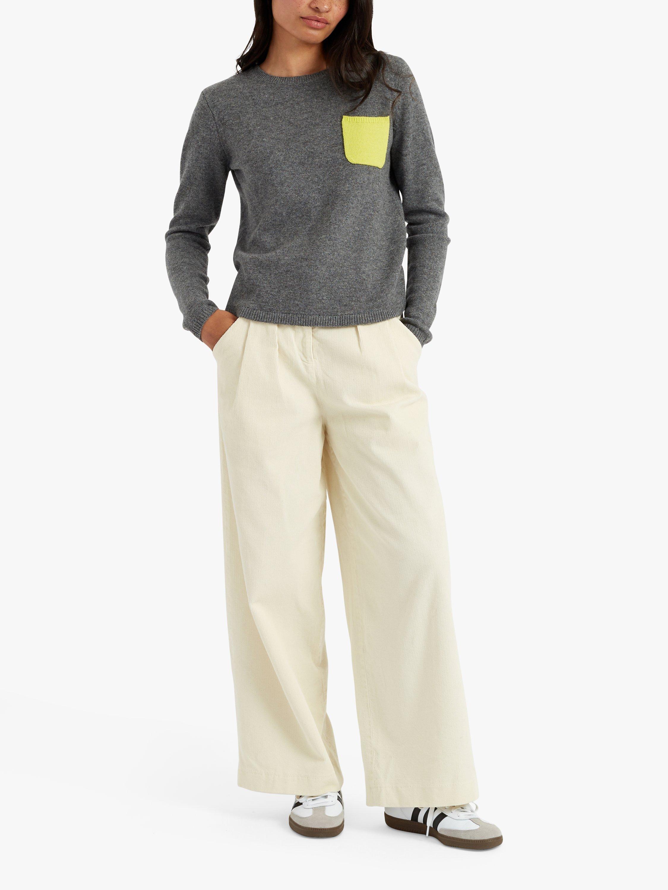 Product image 1 of 3, which shows Chinti & Parker Pocket Wool Cashmere Jumper, Grey Marl, XS