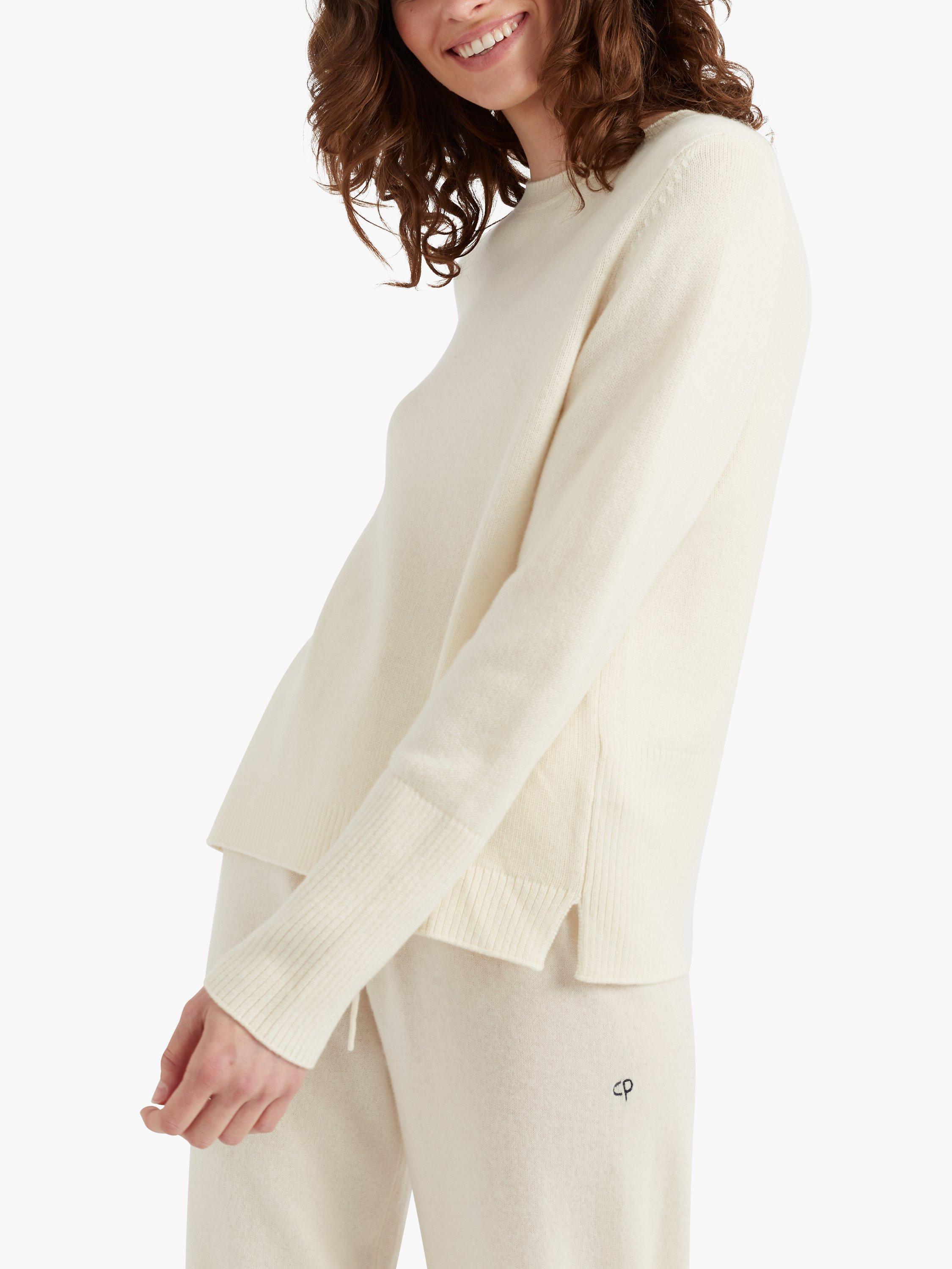 Product image 1 of 4, which shows Chinti & Parker Boxy Pure Cashmere Jumper, Cream, XS