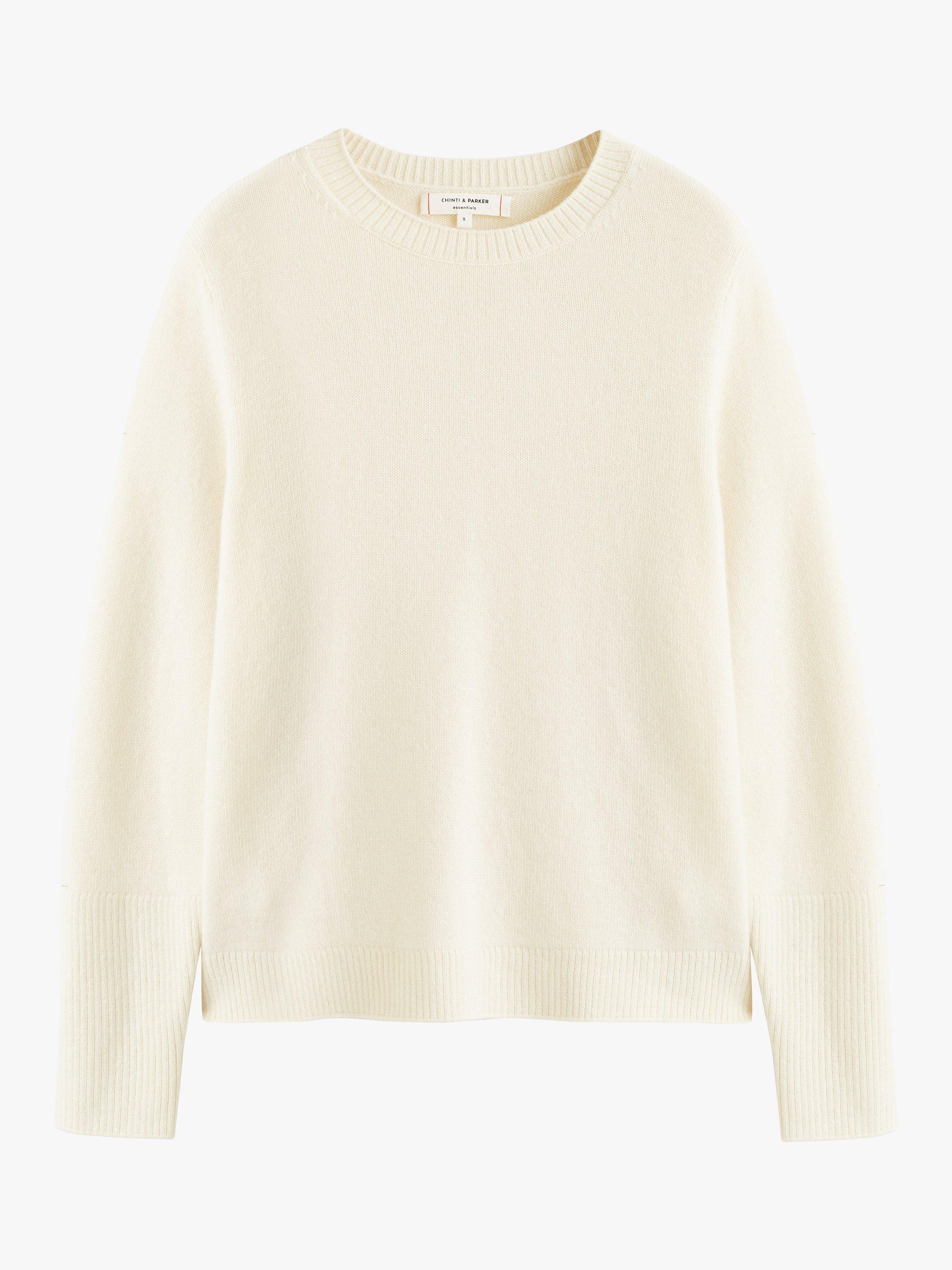 Product image 4 of 4, which shows Chinti & Parker Boxy Pure Cashmere Jumper, Cream, XS
