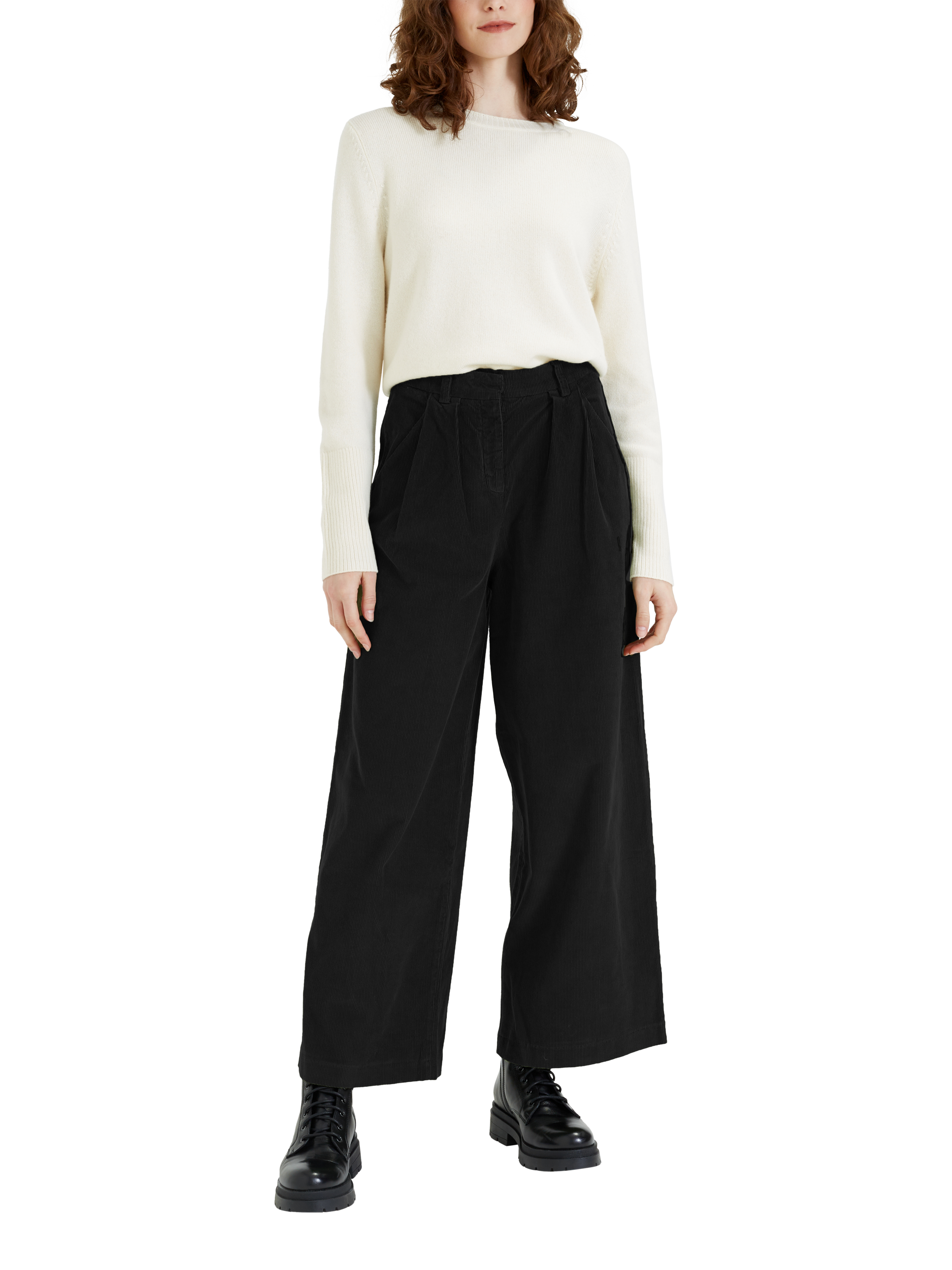 Chinti & Parker Isabella Corduroy Trousers, Black, 6