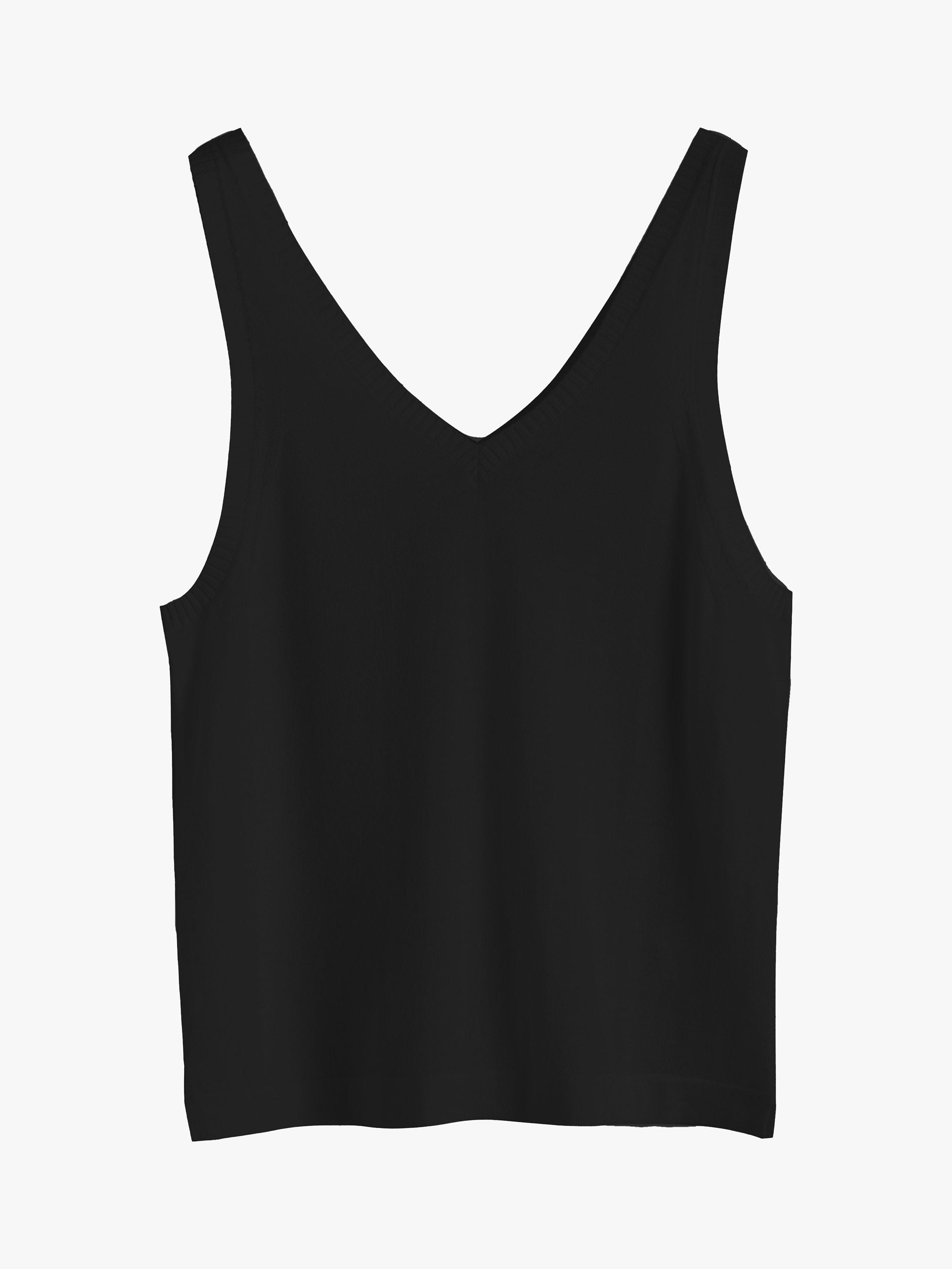 Chinti & Parker Merino Wool Vest Top, Black, XS