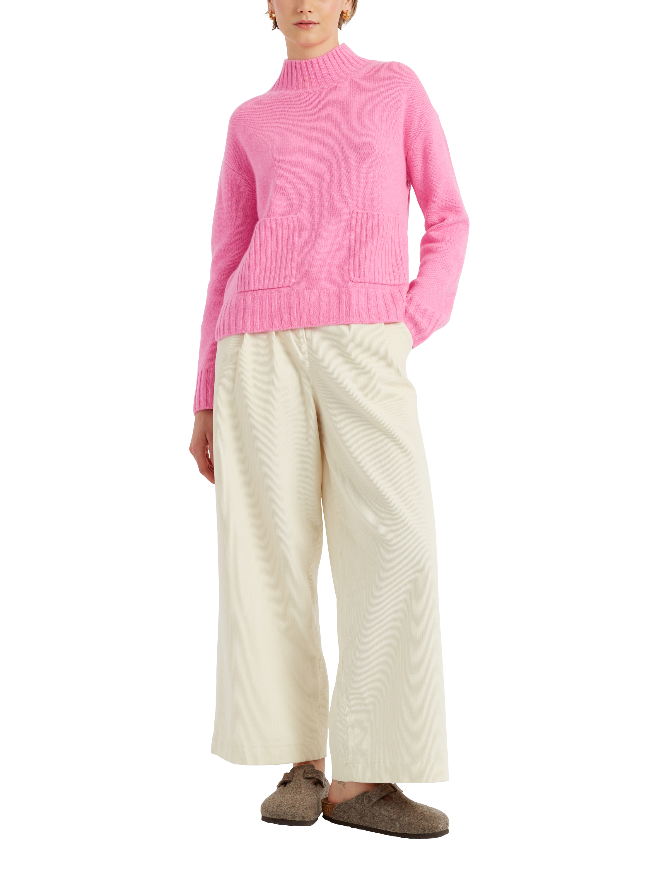 Chinti & Parker Patch Pocket Cashmere Jumper, Nancy Pink