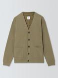 John Lewis Cotton Lounge Cardigan, Green Olive