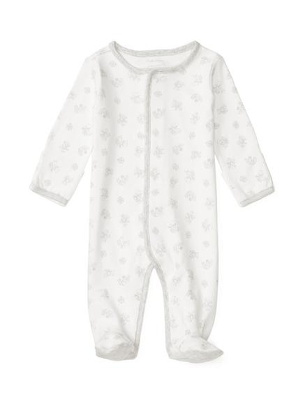 Polo Ralph Lauren Baby Printed Cotton Sleepsuit, Paper White, Paper White