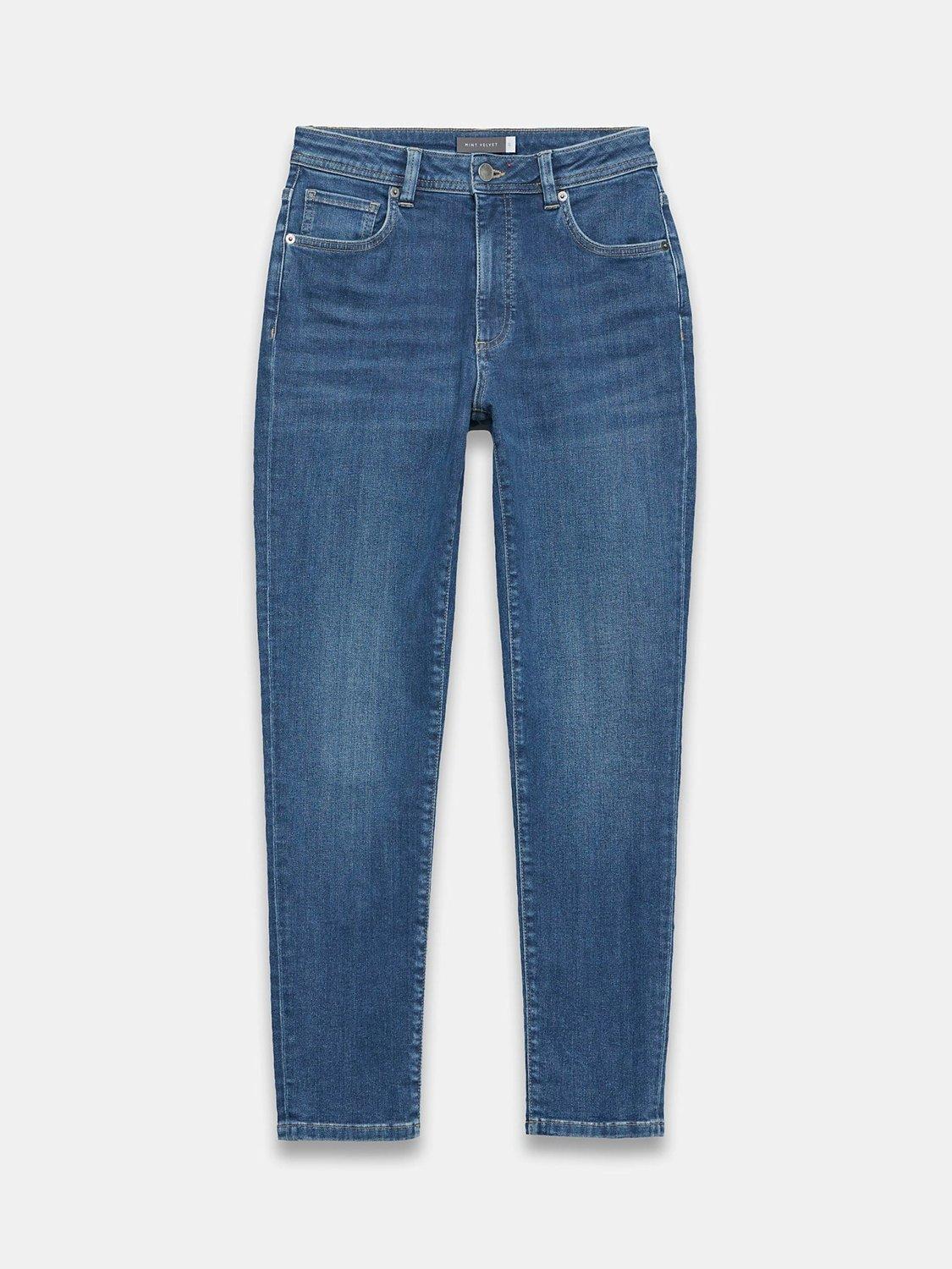 Product image 6 of 8, which shows Mint Velvet Mid Rise Skinny Jeans, Indigo, 6R