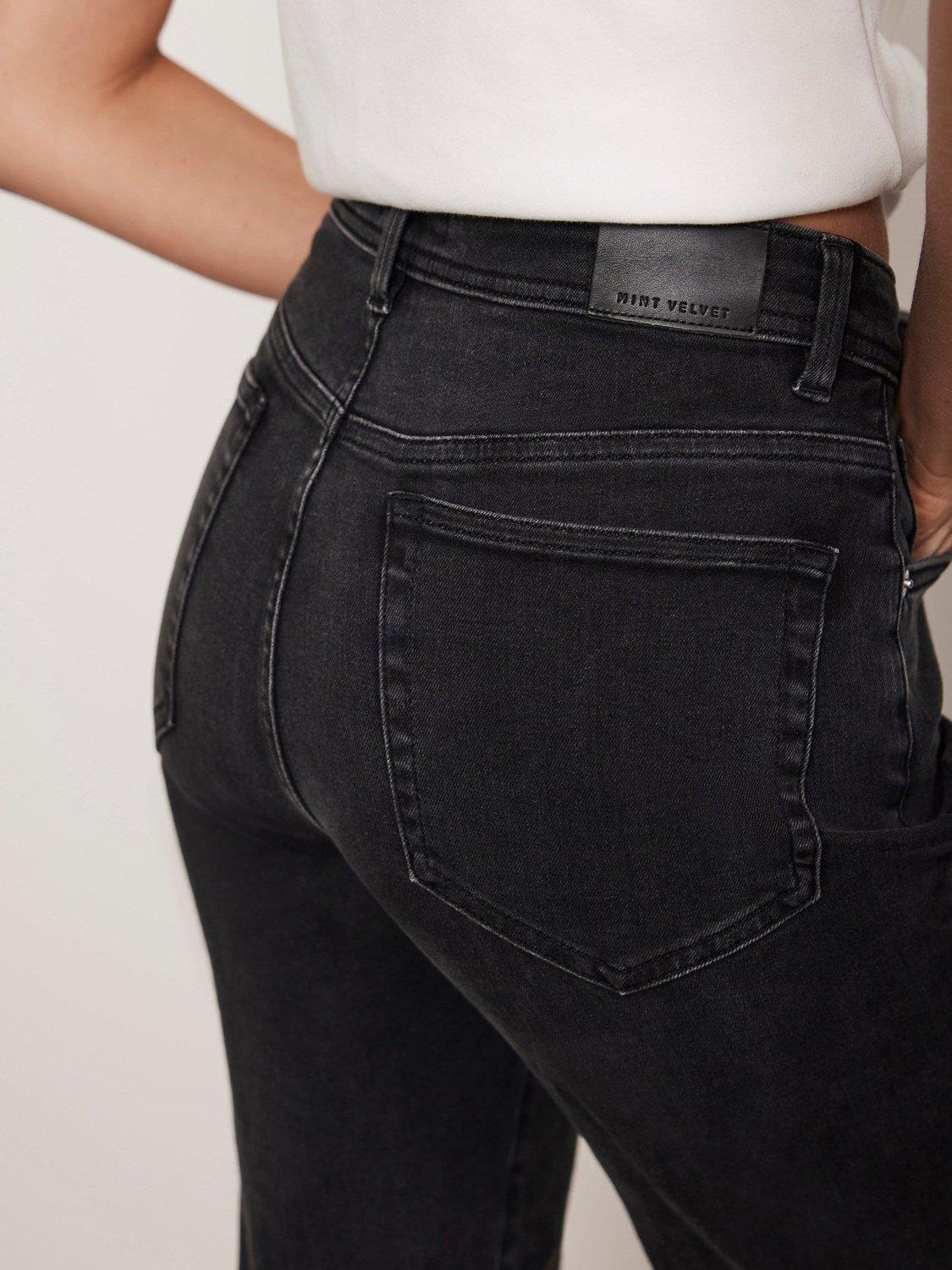 Product image 3 of 7, which shows Mint Velvet Mid Rise Skinny Jeans, Black, 6R