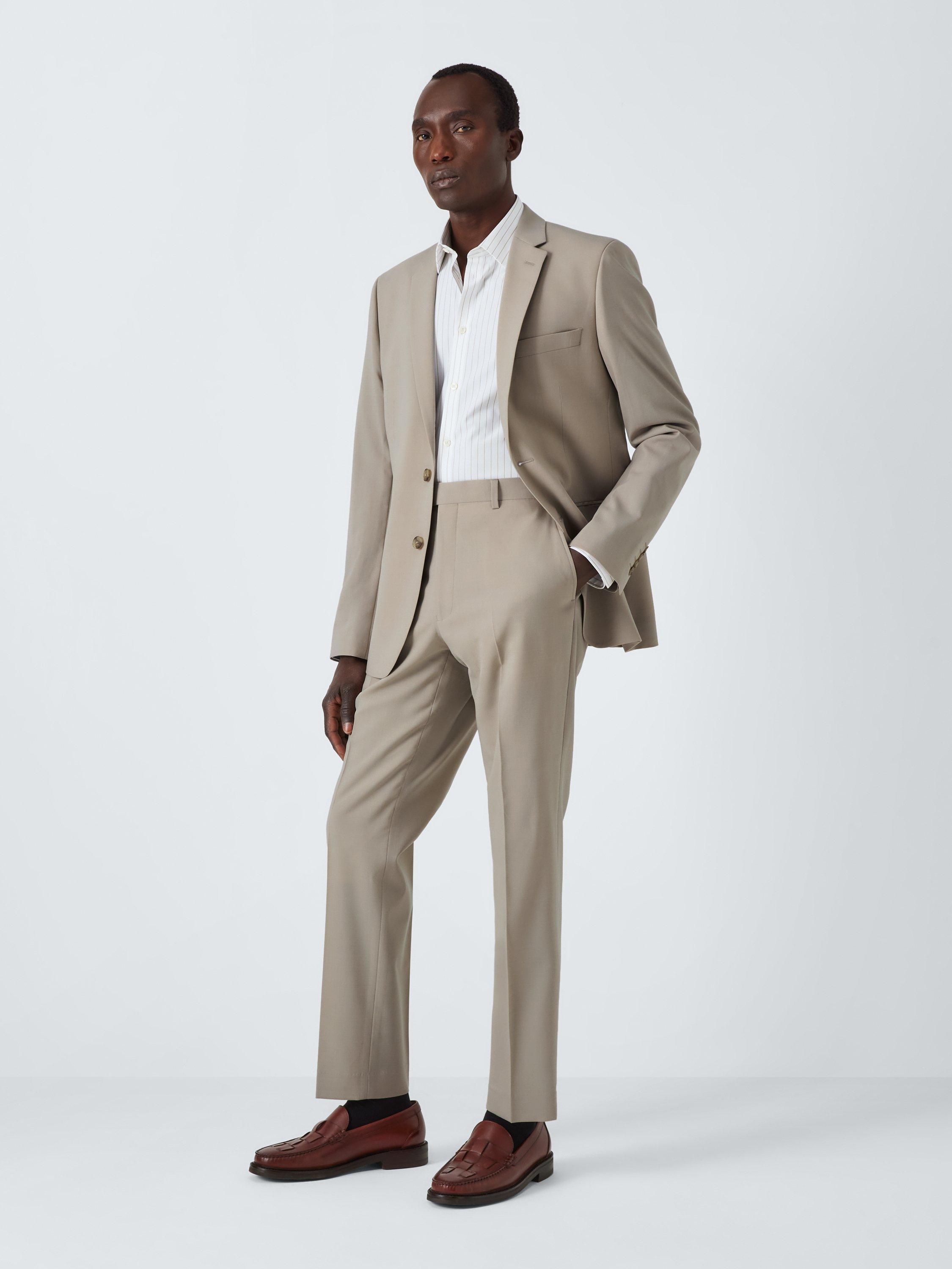 Product image 3 of 7, which shows Kin Leo Slim Fit Wool Blend Suit Trousers, Stone, 32R