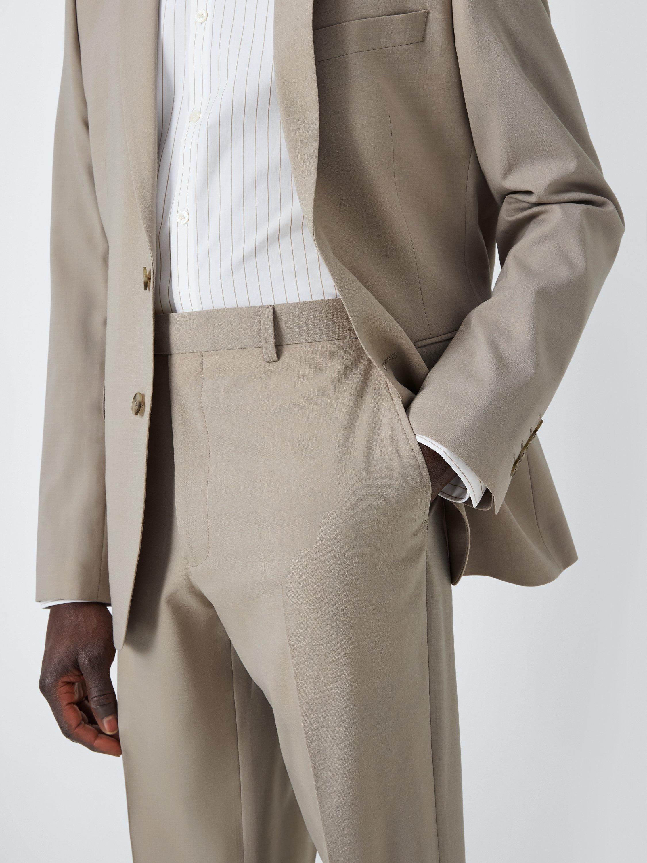 Product image 5 of 7, which shows Kin Leo Slim Fit Wool Blend Suit Trousers, Stone, 32R