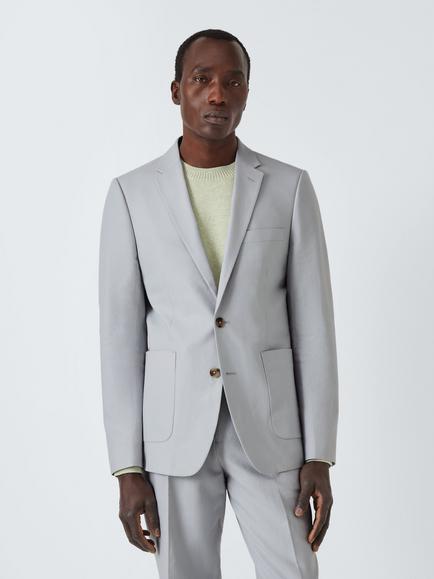 Kin Rae Linen Blend Slim Fit Suit Jacket, Light Grey