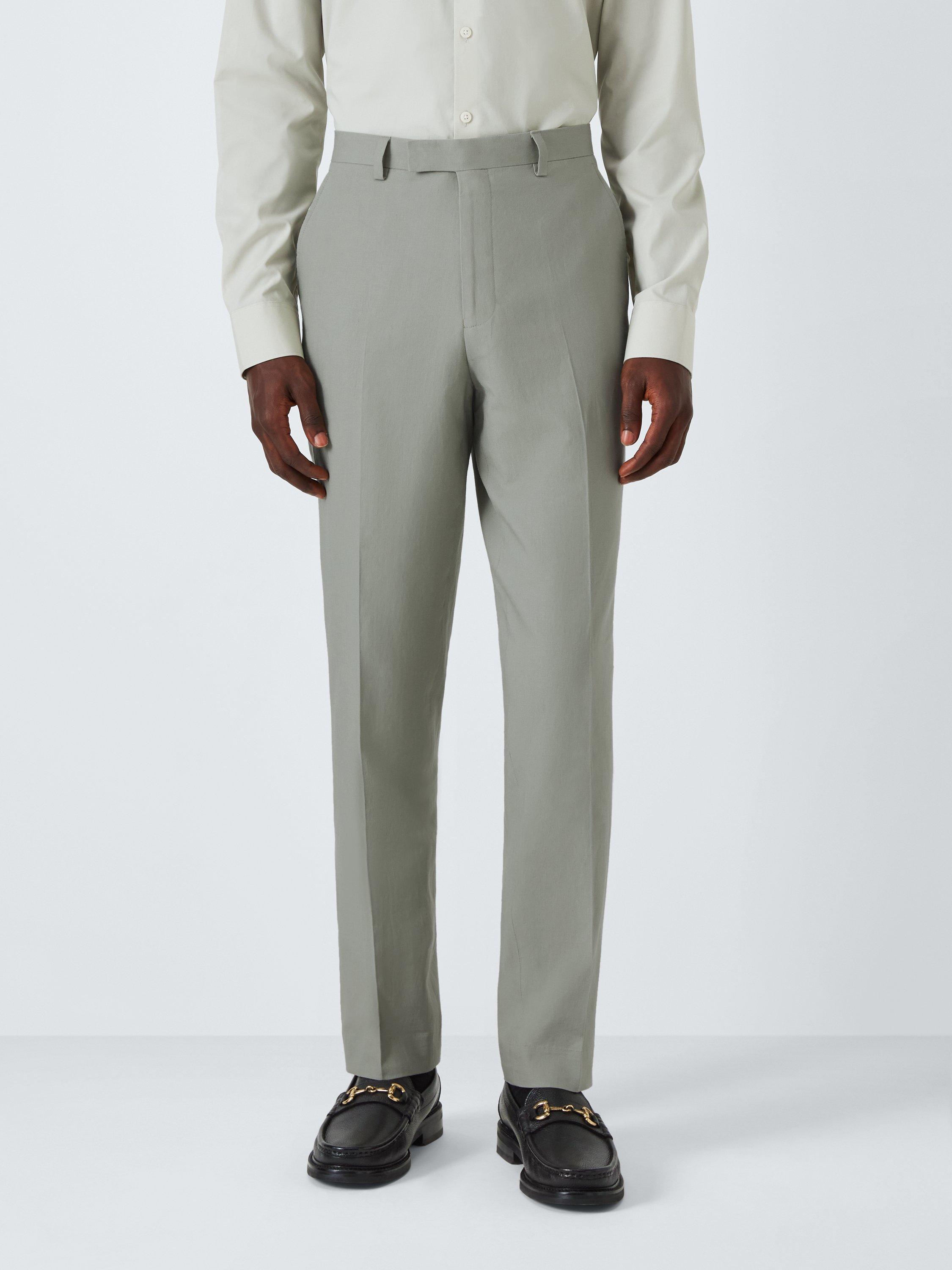 Product image 1 of 7, which shows Kin Rae Slim Fit Linen Blend Suit Trousers, Green, 32R