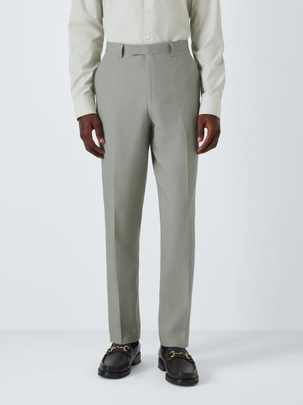Kin Rae Slim Fit Linen Blend Suit Trousers, Green