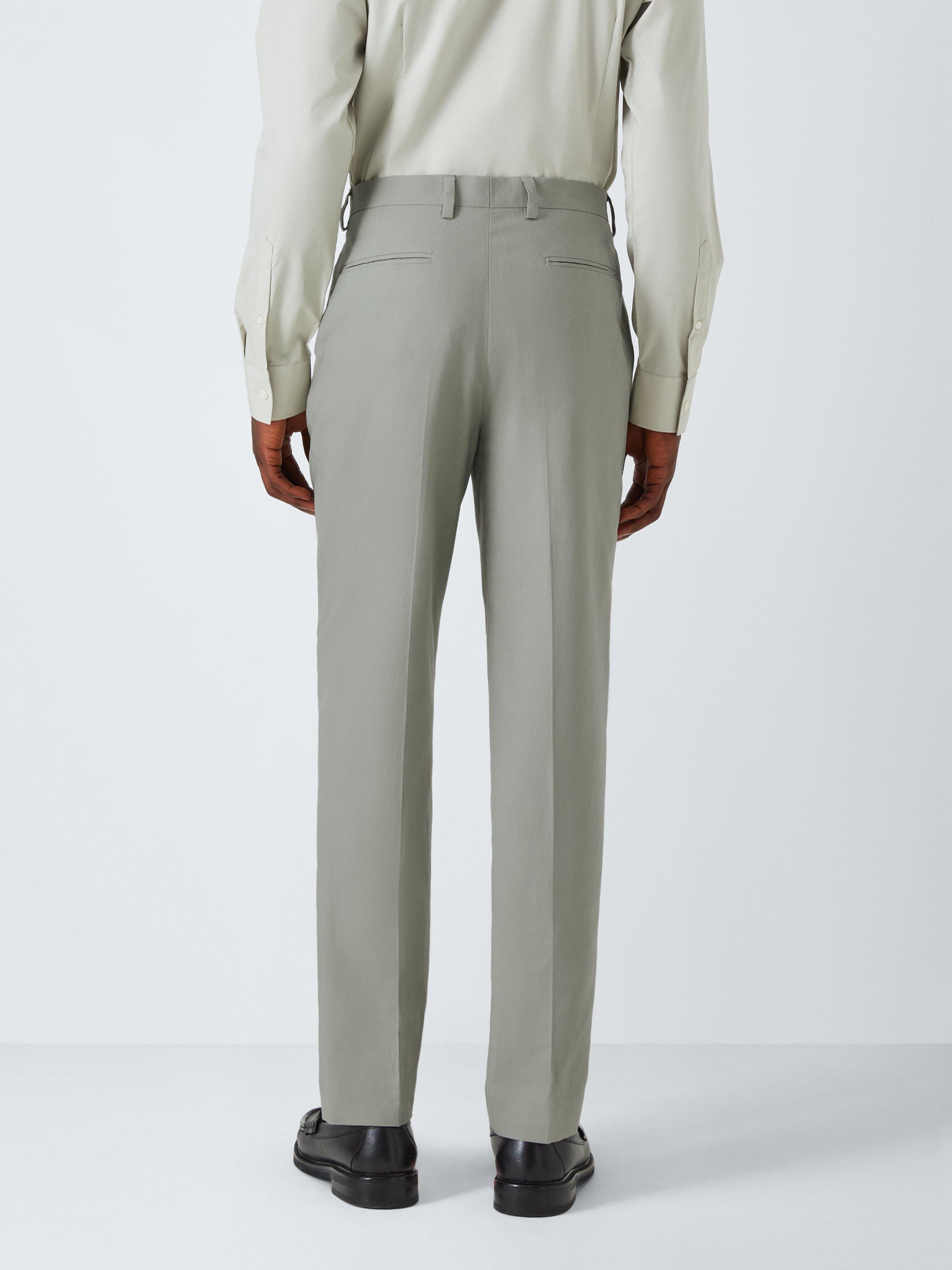 Product image 2 of 7, which shows Kin Rae Slim Fit Linen Blend Suit Trousers, Green, 32R