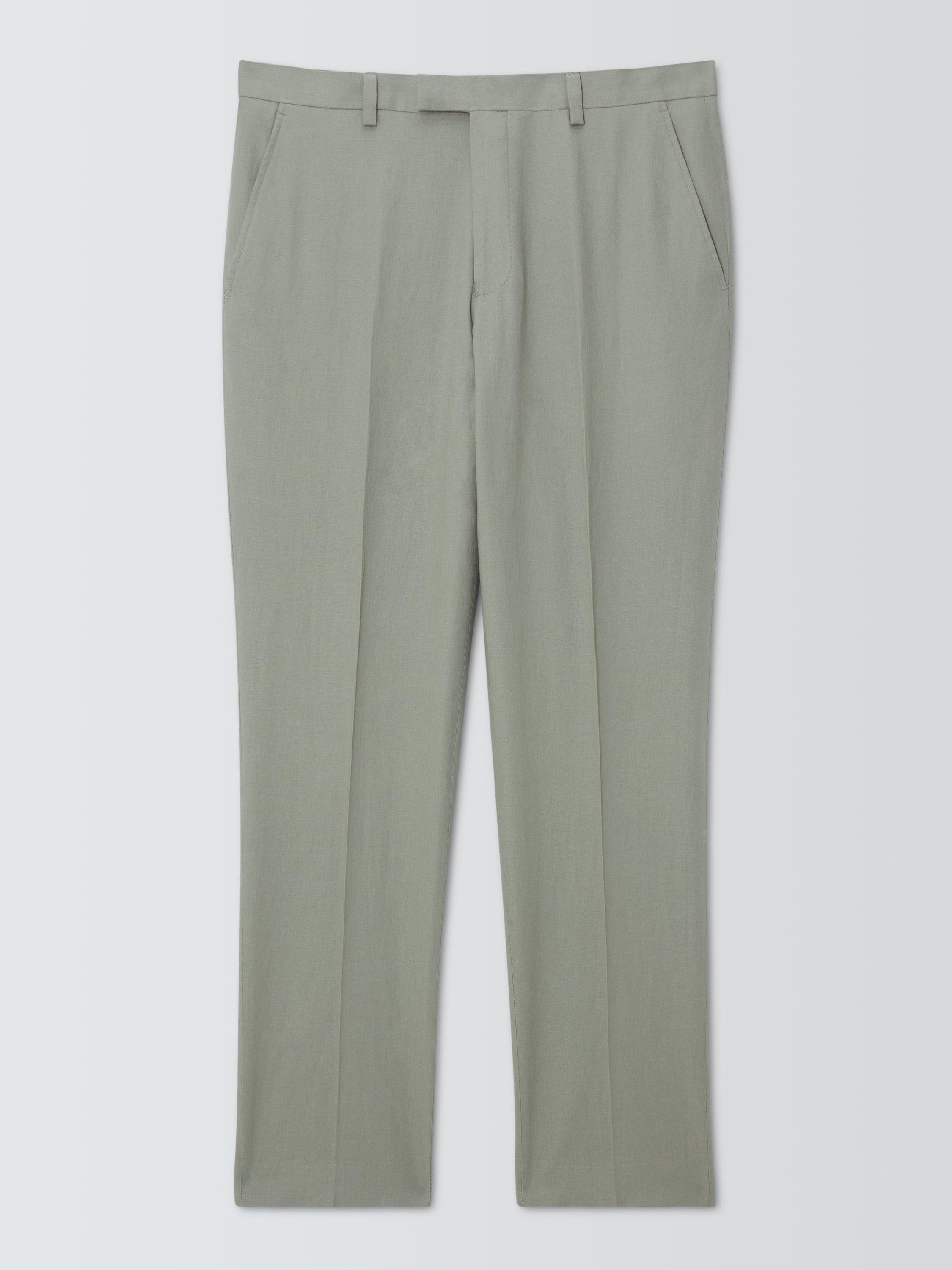 Product image 4 of 7, which shows Kin Rae Slim Fit Linen Blend Suit Trousers, Green, 32R