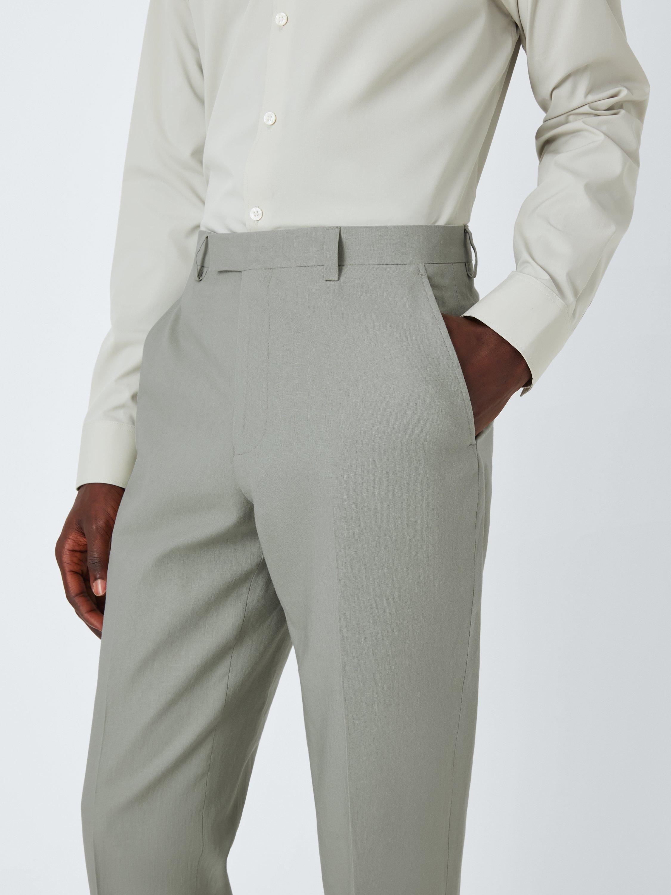 Product image 5 of 7, which shows Kin Rae Slim Fit Linen Blend Suit Trousers, Green, 32R