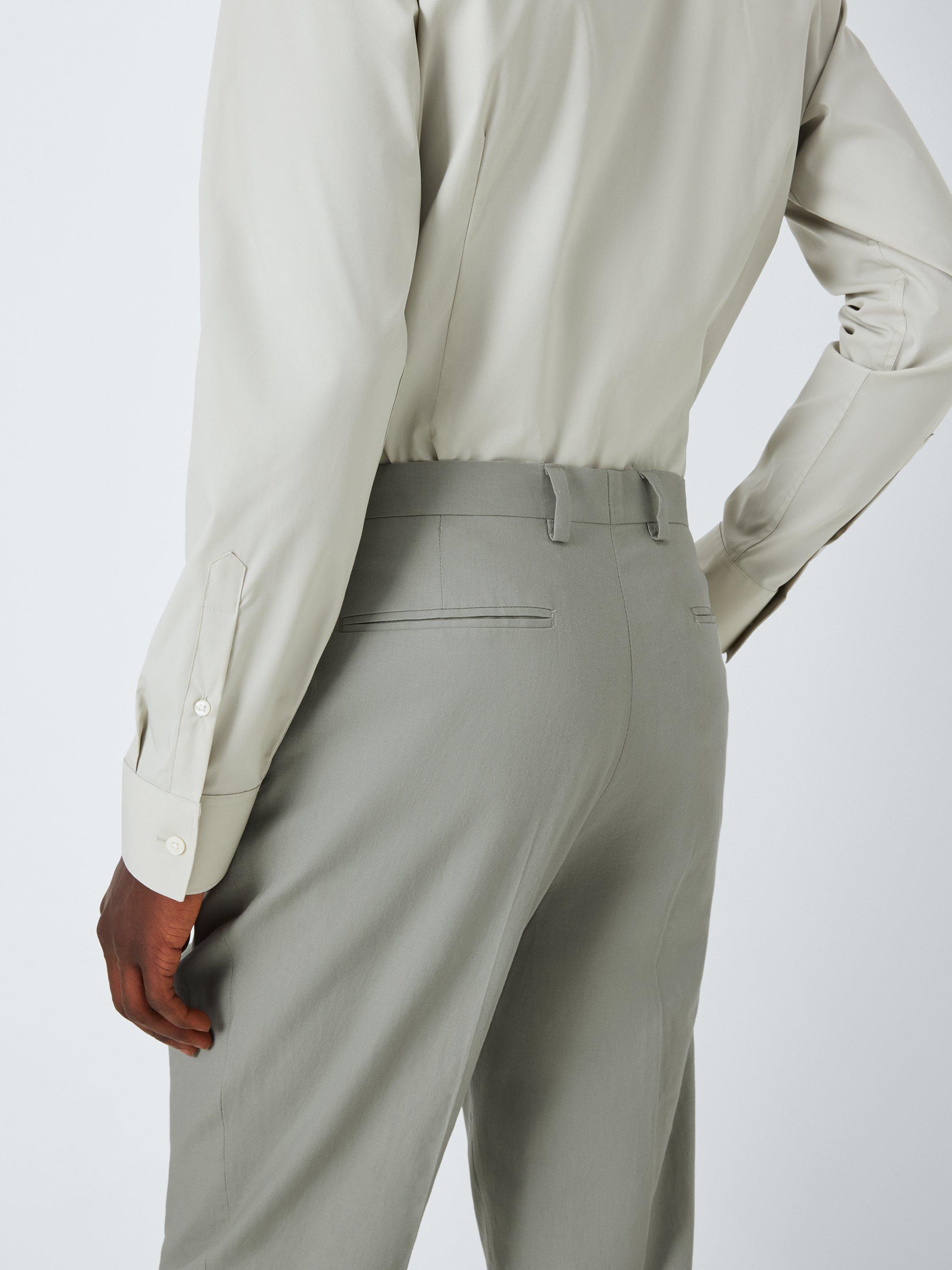 Product image 6 of 7, which shows Kin Rae Slim Fit Linen Blend Suit Trousers, Green, 32R