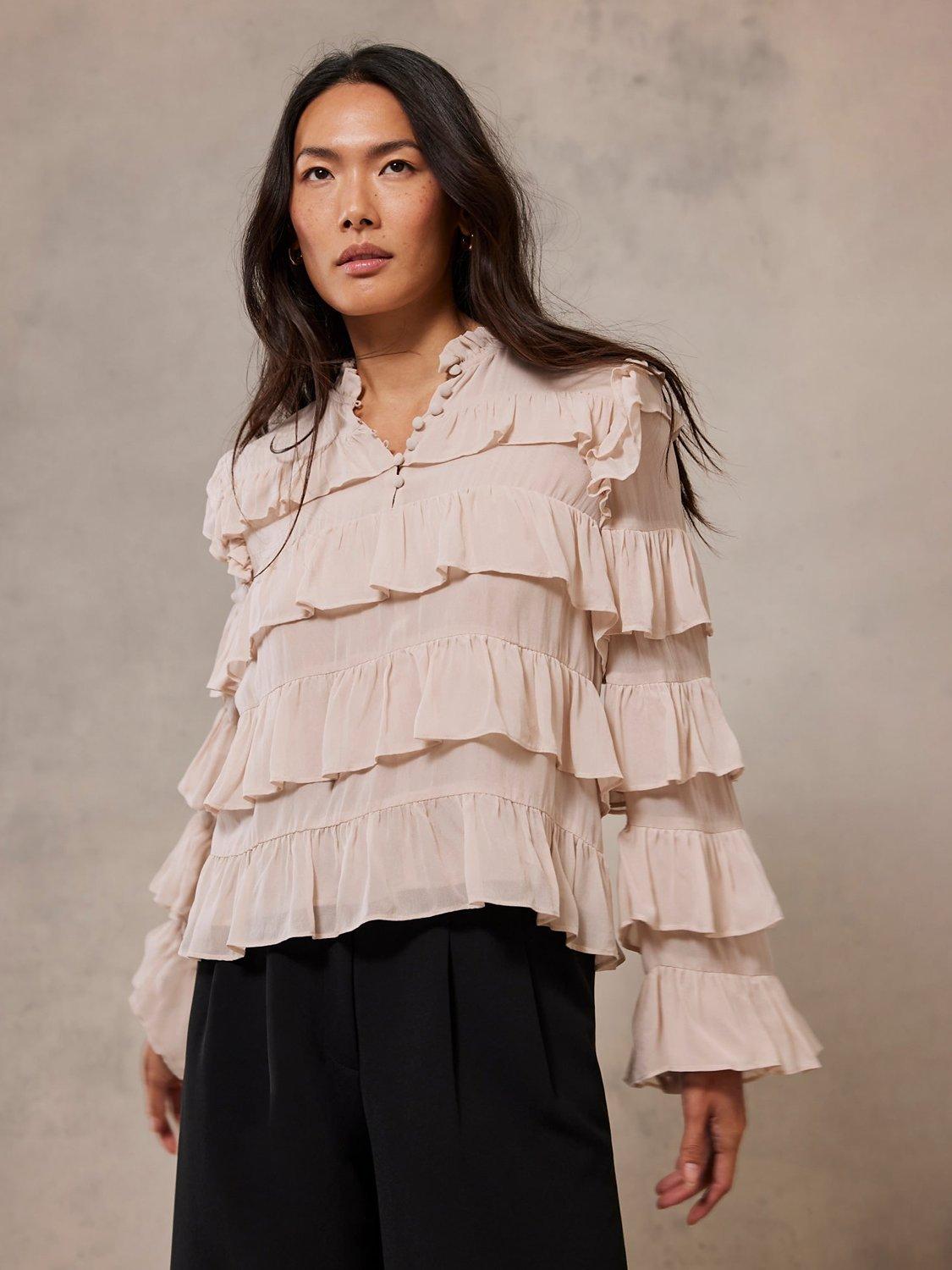 Layered ruffle blouse online