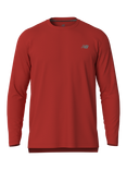 New Balance Athletics Long Sleeve Running Top, Red Heather