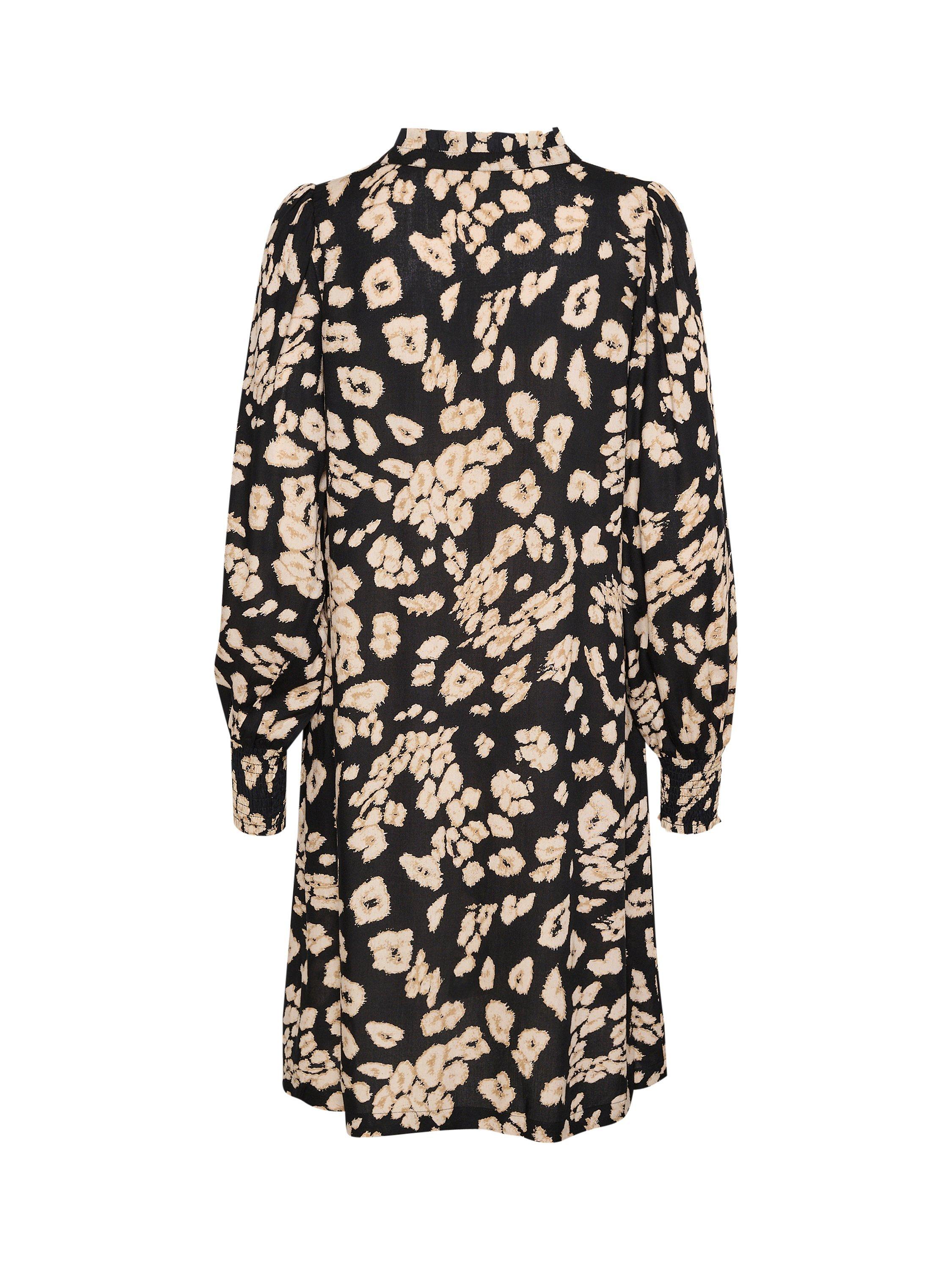 Product image 5 of 5, which shows KAFFE Beath Abstract Floral Dress, Black/Sand, 8