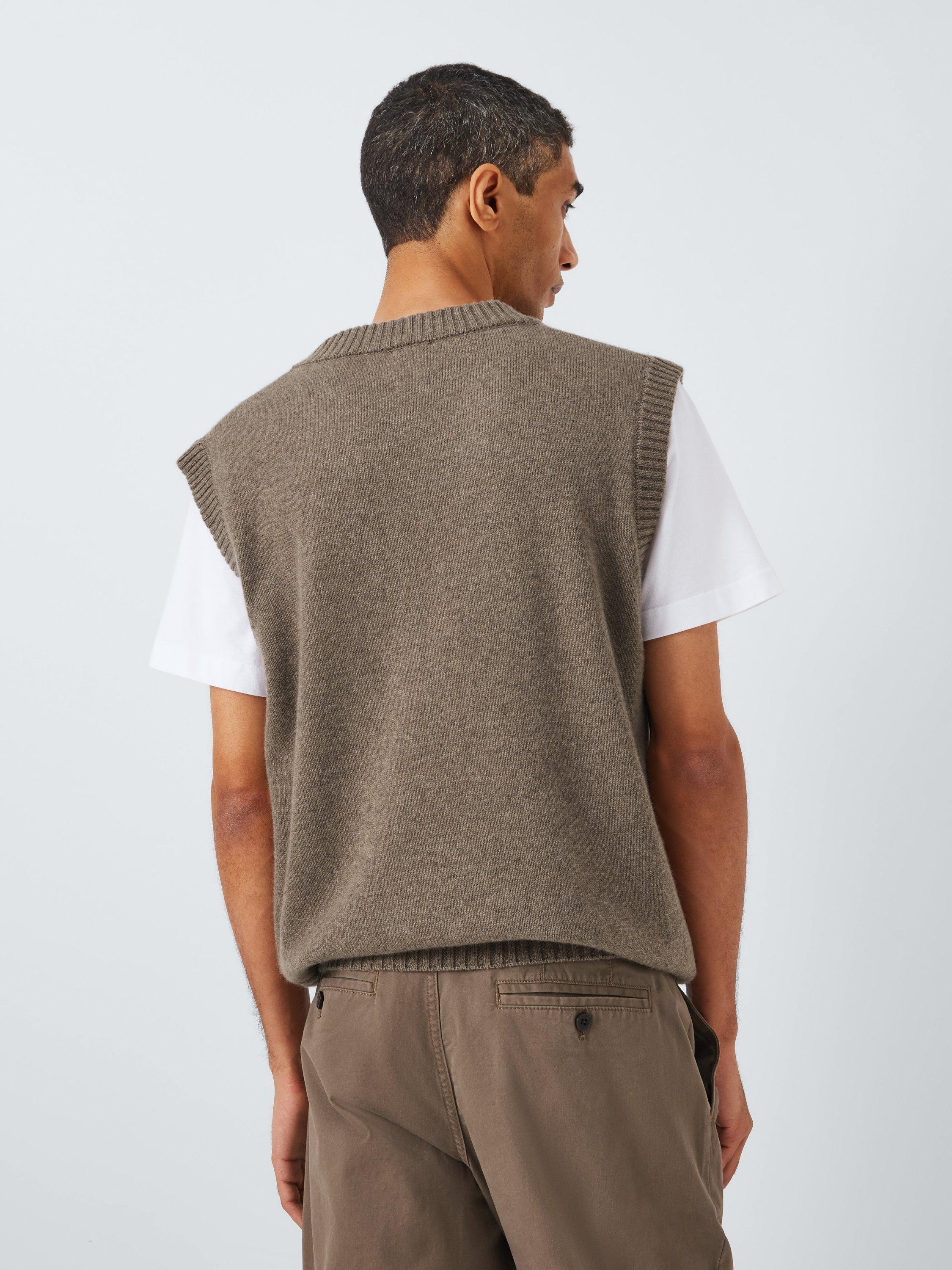 Product image 2 of 6, which shows John Lewis Made in Italy Cashmere V-Neck Tank Top, Oatmeal, L