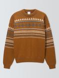 John Lewis Fair Isle Crew Neck Jumper, Indian Khaki/Multi