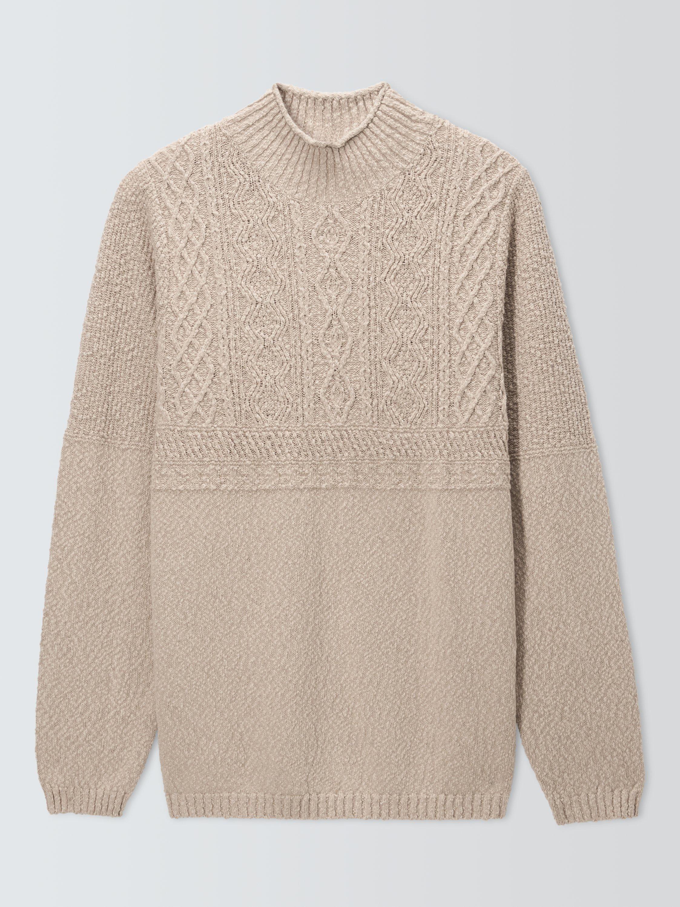 John Lewis Cable Knit Pie Collar Jumper Sable