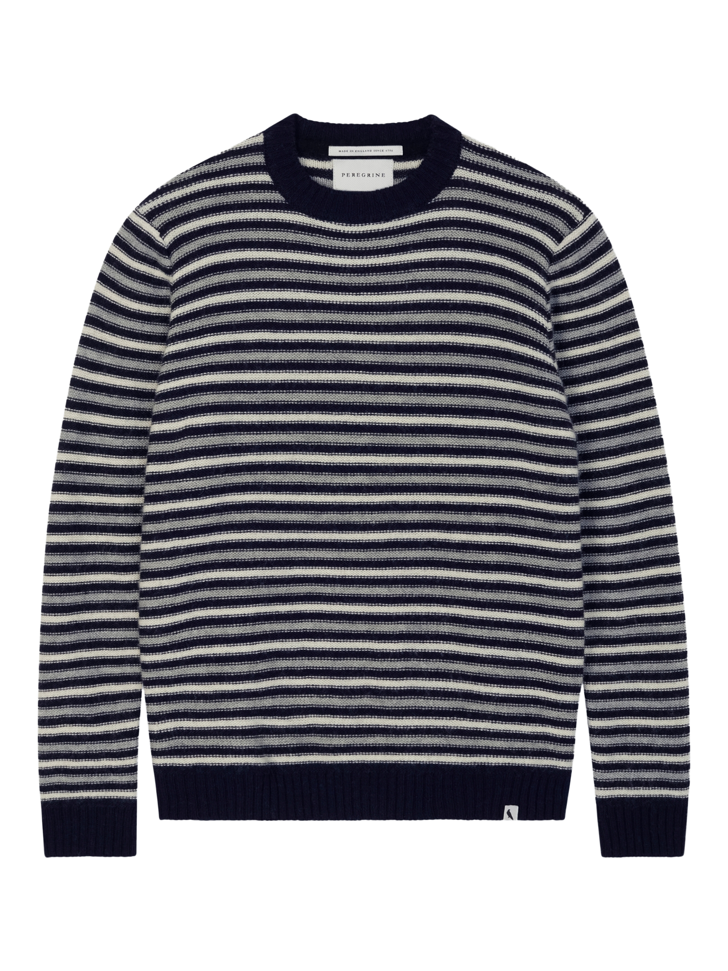 Peregrine Perry Merino Wool Crew Jumper, Grey/Multi