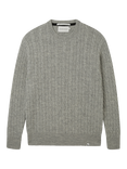 Peregrine Makers Stitch Merino Wool Cable Knit Jumper, Light Grey