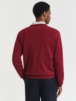 GANT Superfine Lambswool Crew Neck Jumper - view 2, Plumped Red