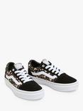 Vans Kids' Ward Fall Floral Trainers, Floral Black