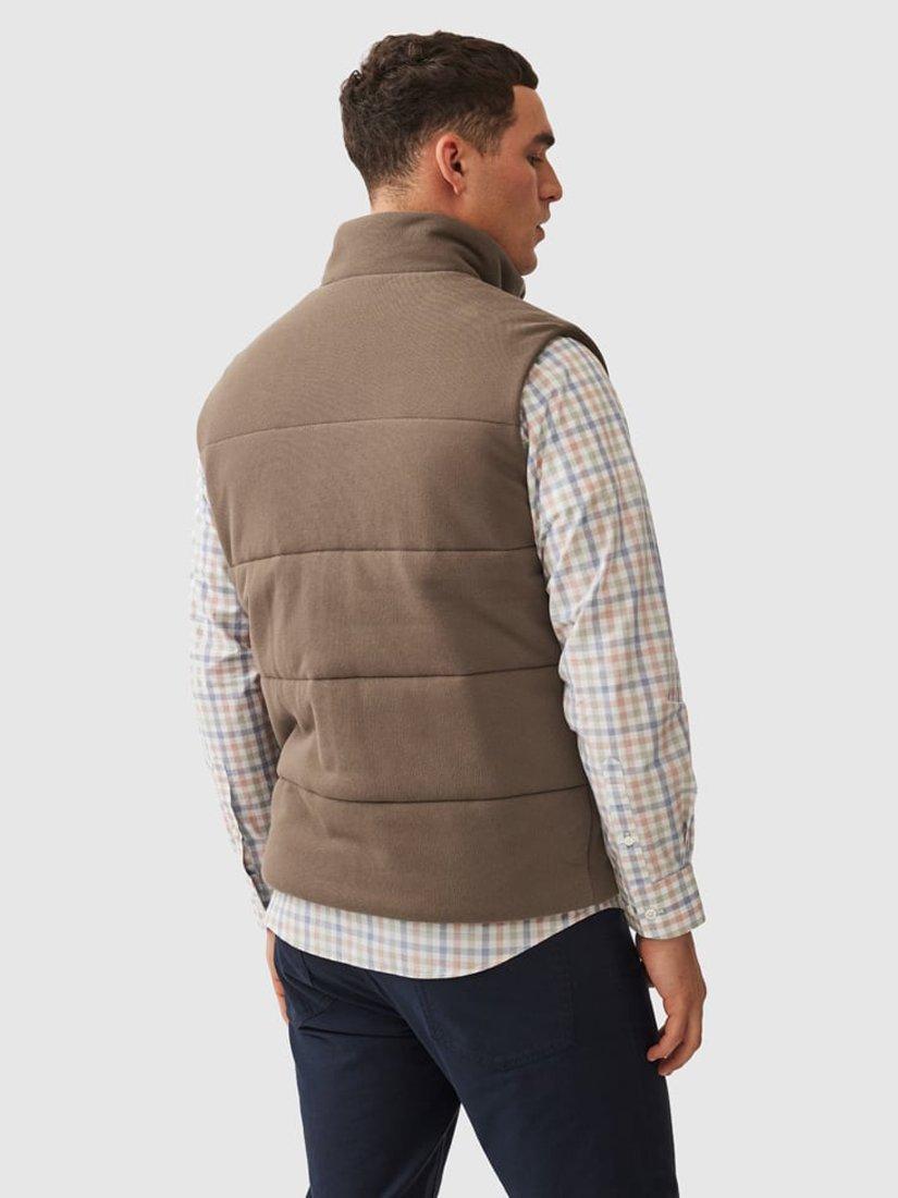 Product image 3 of 5, which shows Rodd & Gunn Lake Ferry Padded Pique Cotton Gilet, Khaki, XS