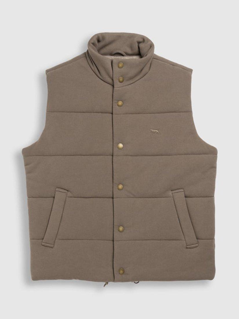 Product image 4 of 5, which shows Rodd & Gunn Lake Ferry Padded Pique Cotton Gilet, Khaki, XS