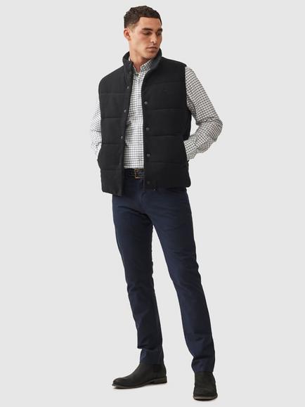 Rodd & Gunn Lake Ferry Padded Pique Cotton Gilet - view 2, Onyx