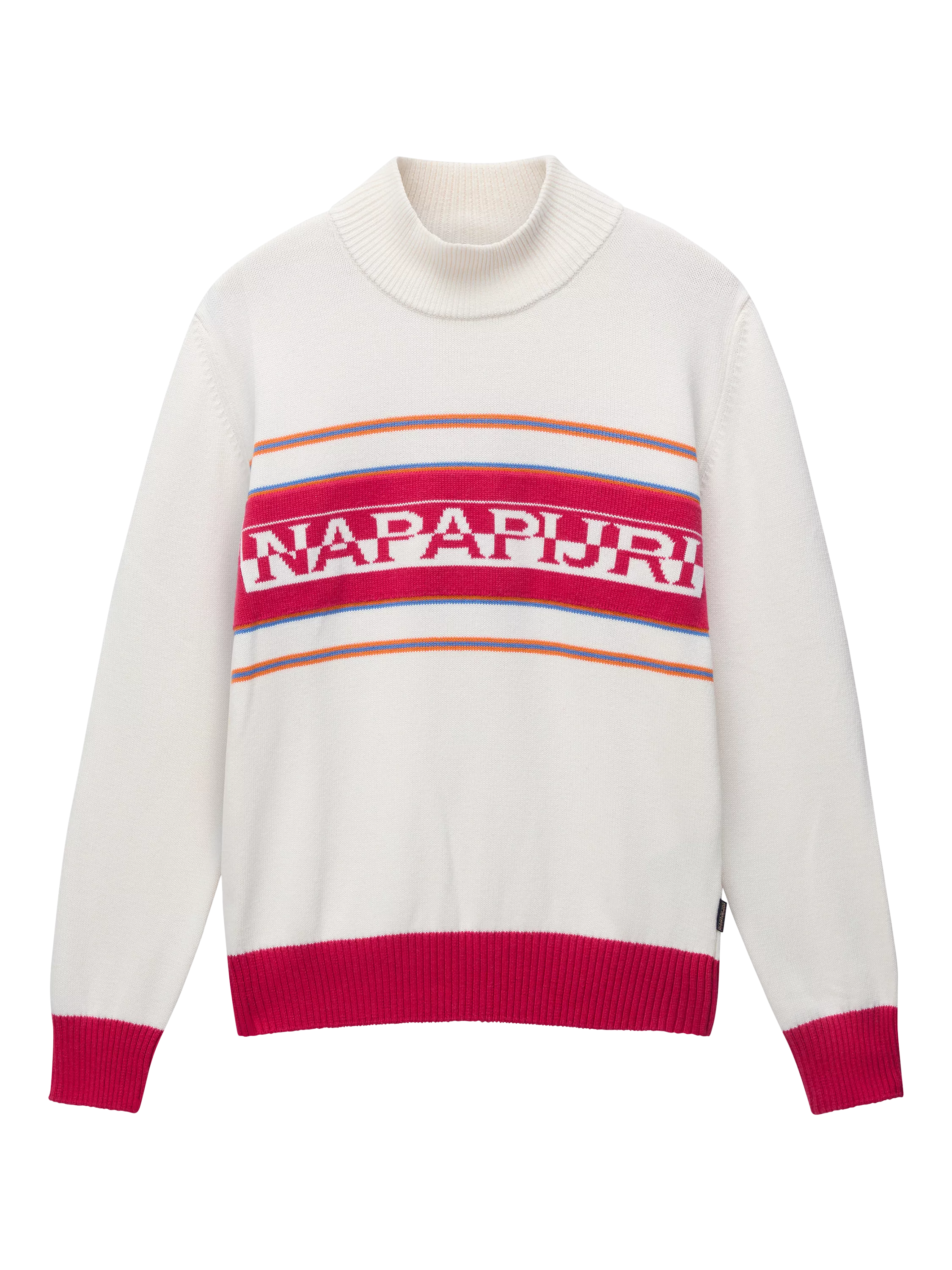 Napapijri Sardona Wool Blend High Neck Jacquard Jumper Beige Dimity