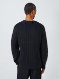 Theory Montana Cable Knit Wool & Cashmere Blend Sweater, Darkest Navy - 1ds