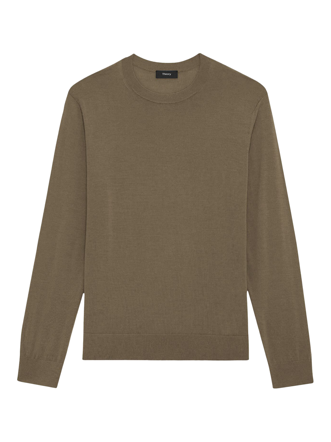 Product image 1 of 1, which shows Theory Cotton Crew Neck Jumper, Moss, L