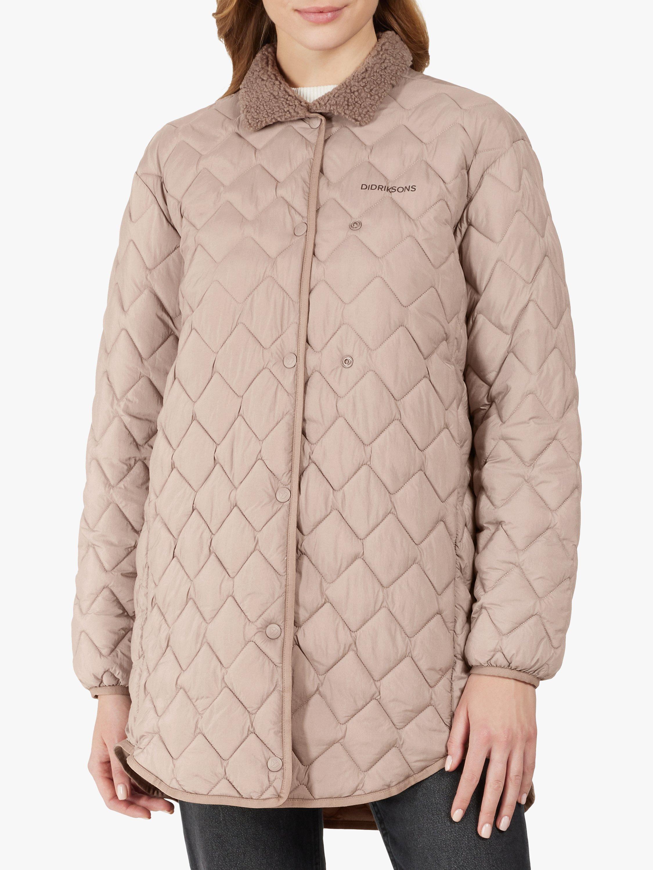 Product image 1 of 9, which shows Didriksons Betina Diamond Quilted Parka, Ash Brown, 8