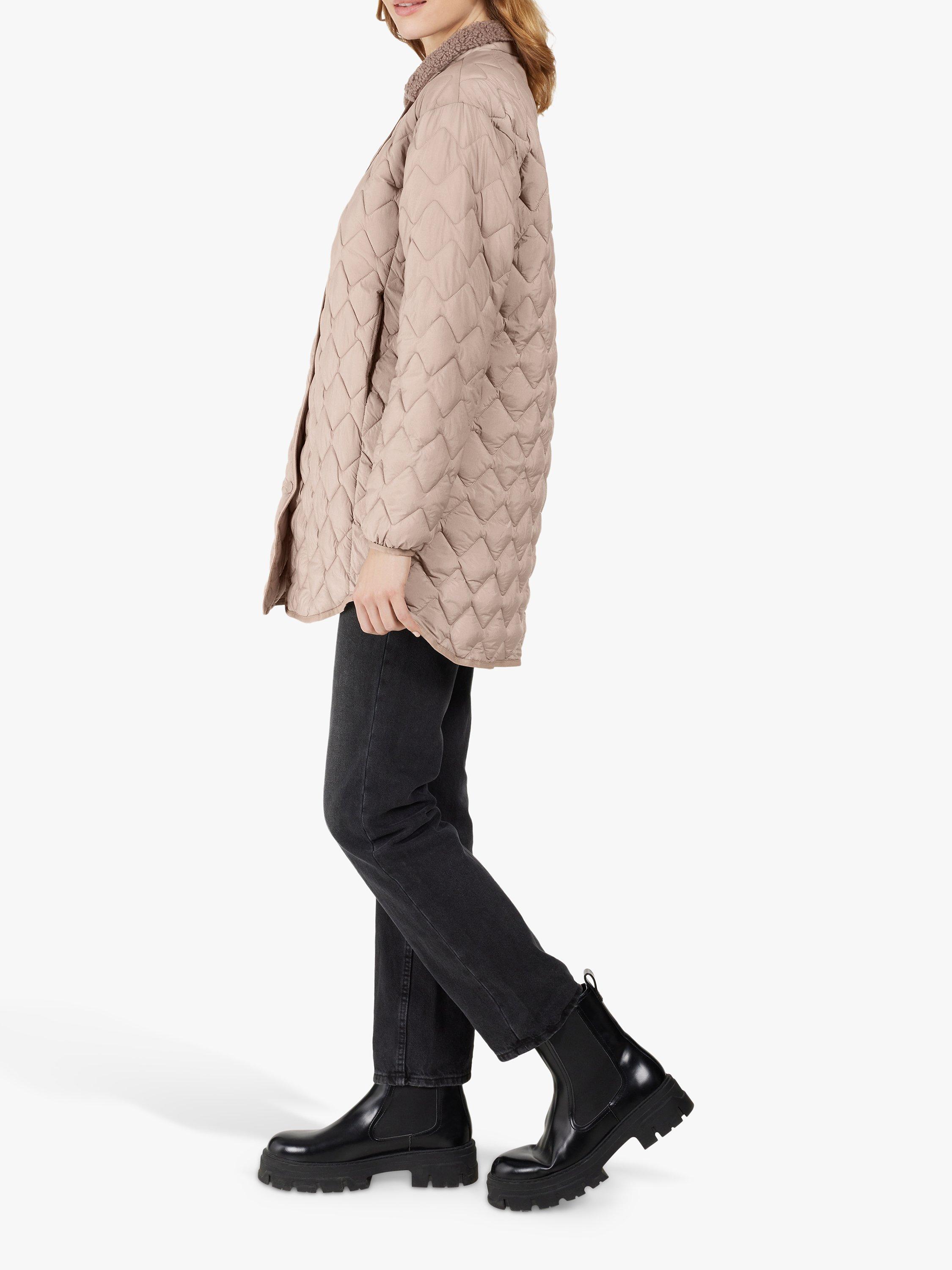 Product image 3 of 9, which shows Didriksons Betina Diamond Quilted Parka, Ash Brown, 8