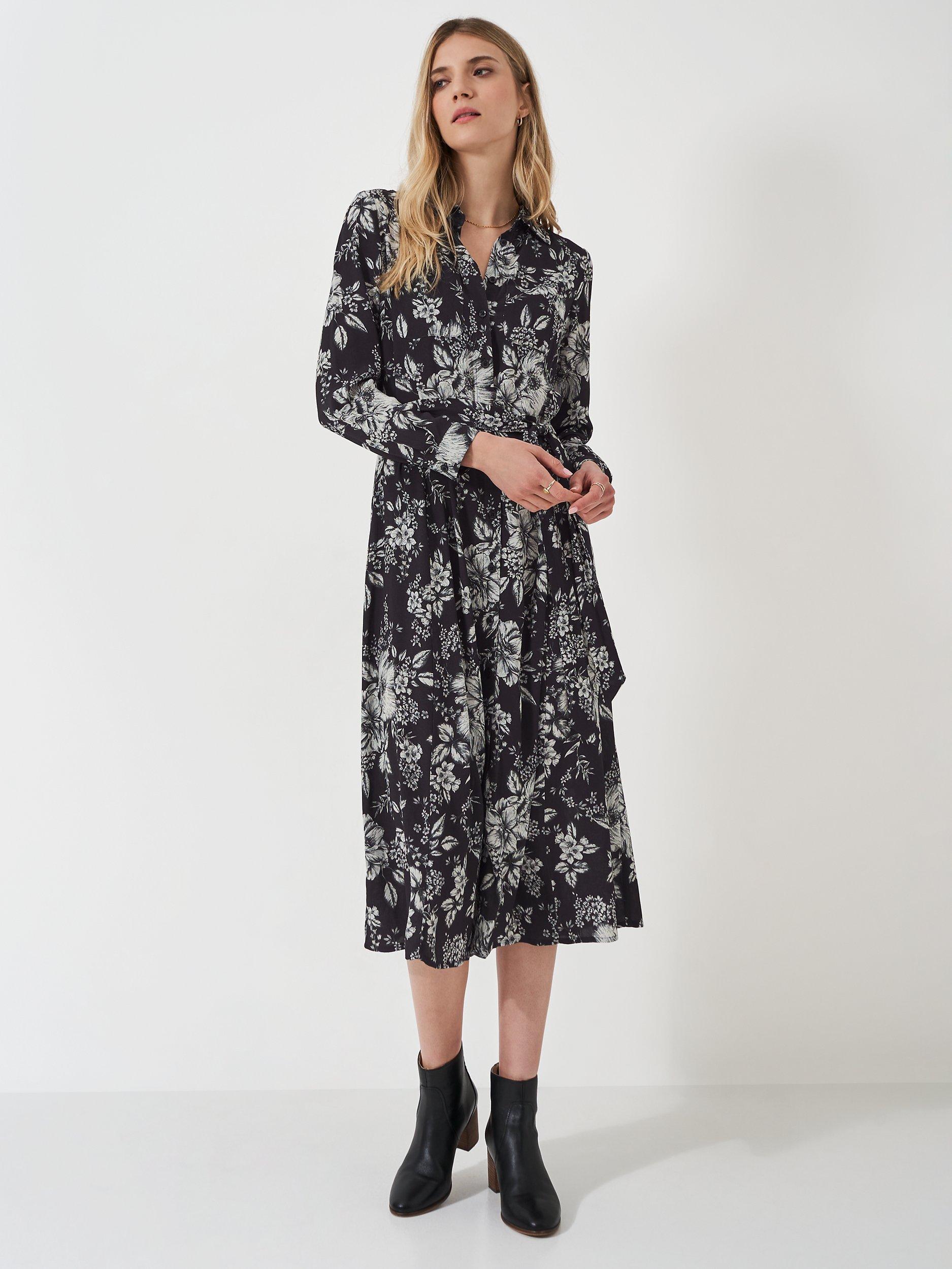 Crew Clothing Sienna Floral Dress, Multi/Black