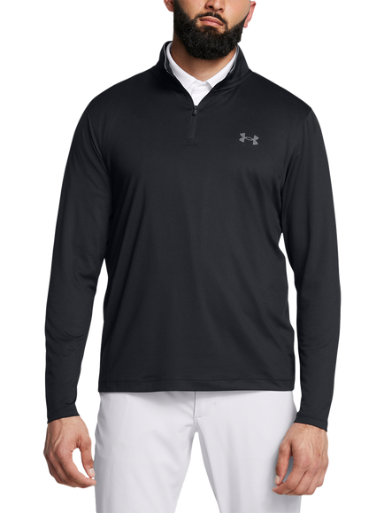Under Armour MatchPlay Men's 1/4 Zip Long Sleeve Top, Black
