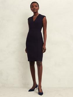 Hobbs Aly Sleeveless Knee Length Dress, Navy, Navy