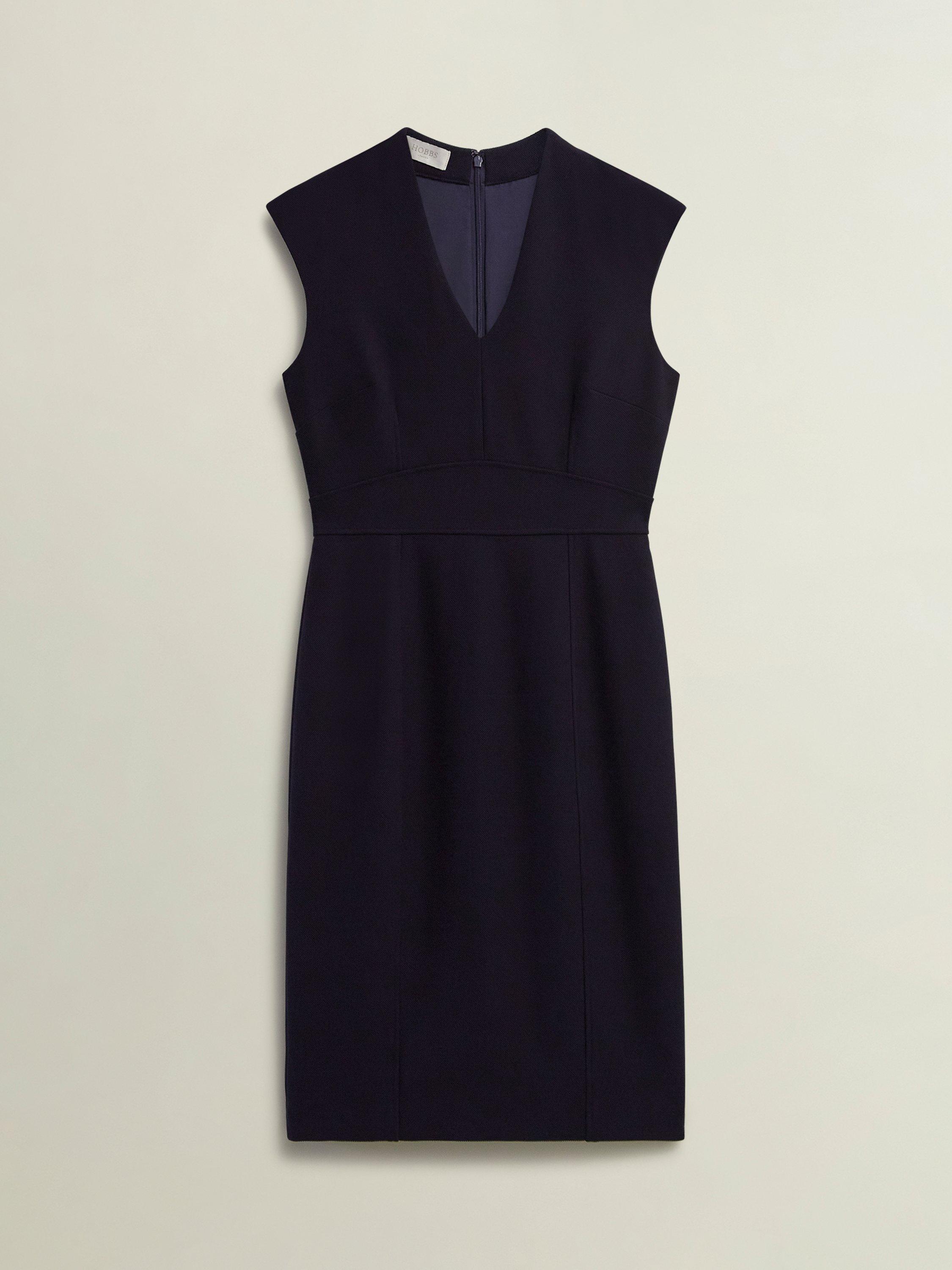 Product image 4 of 4, which shows Hobbs Aly Sleeveless Knee Length Dress, Navy, 10