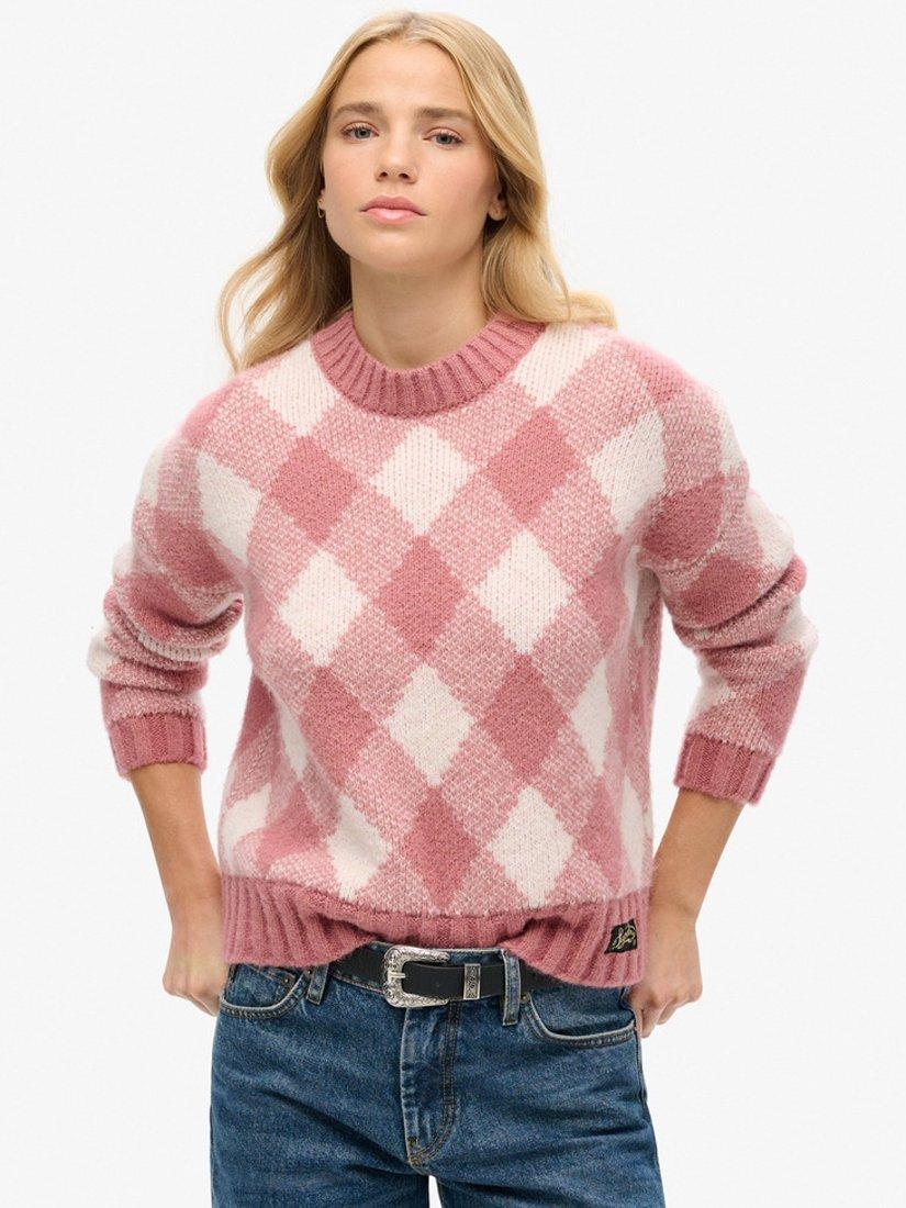 Superdry Argyle Jumper, Mauvewood Pink