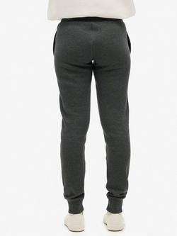 Superdry Luxe Metallic Logo Slim Joggers - view 2, Nearly Black Heather