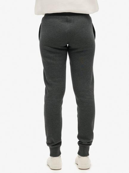 Superdry Luxe Metallic Logo Slim Joggers - view 2, Nearly Black Heather