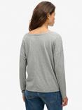 Superdry Long Sleeve Jersey Top, Smoke Grey Marl