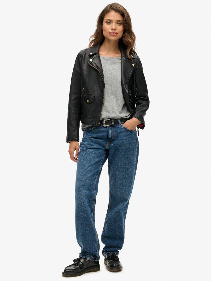 Product image 3 of 5, which shows Superdry Long Sleeve Jersey Top, Smoke Grey Marl, 16