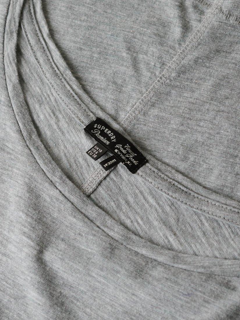 Product image 5 of 5, which shows Superdry Long Sleeve Jersey Top, Smoke Grey Marl, 16